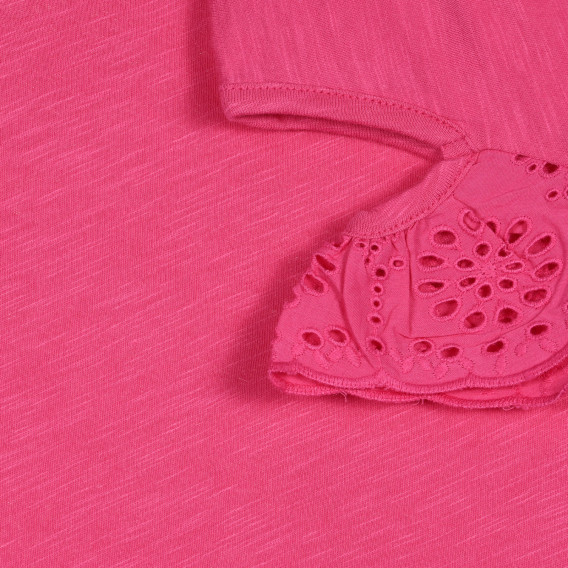 Bluză din bumbac cu mâneci tăiate - roz Benetton 227089 2