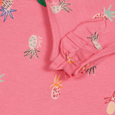 Bluză din bumbac cu volane și imprimeu grafic pentru bebeluș, roz Benetton 227115 3