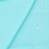 Bluză din bumbac cu volane, albastru deschis Benetton 227130 2