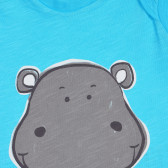 Bluză din bumbac cu imprimeu hipopotam pentru bebeluși, albastru Benetton 227150 2
