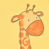 Bluză din bumbac cu imprimeu girafă pentru bebeluși, galben Benetton 227161 2