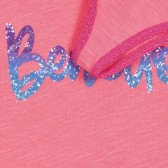 Bluză din bumbac cu inscripție brocartă a mărcii, roz Benetton 227278 3