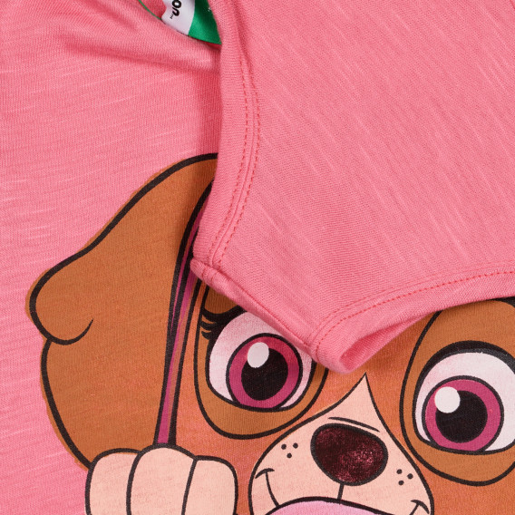 Bluză din bumbac cu imprimeu Paw Patrol, roz Benetton 227294 3