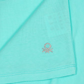 Bluză din bumbac cu volane și paiete, albastru deschis Benetton 227366 3
