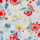 Tricou de bumbac cu imprimeu floral, alb Benetton 227409 2