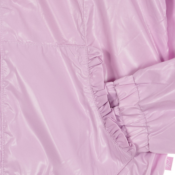 Jachetă cu bucle, roz Benetton 227546 3