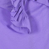 Bluză din bumbac cu o singură bretea și volane, violet Benetton 227561 2