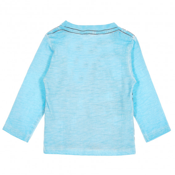 Bluză albastră din bumbac cu mâneci lungi, și imprimeu pentru băieți Boboli 227792 8