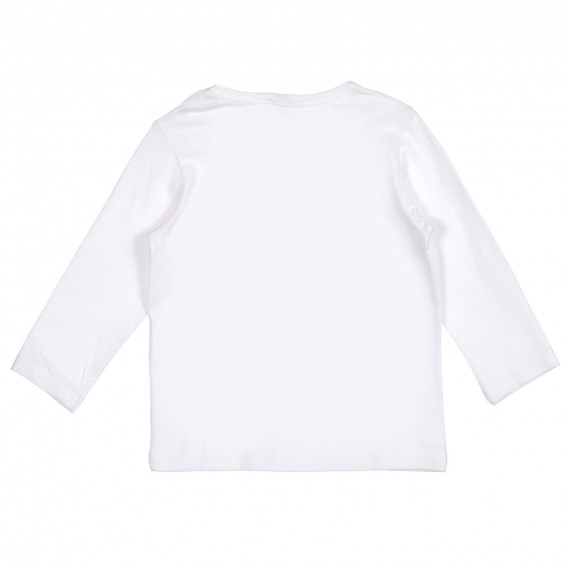 Bluză din bumbac cu imprimeu grafic pentru băieței, albă Benetton 227812 4