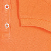 Tricou din bumbac cu mâneci scurte și guler, în portocaliu Benetton 227831 3