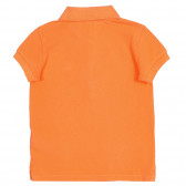 Tricou din bumbac cu mâneci scurte și guler, în portocaliu Benetton 227832 4