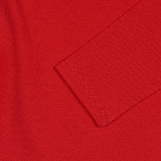 Bluză din bumbac cu guler polo, roșie Benetton 227851 3