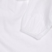 Bluză din bumbac cu guler rotund pentru bebeluși, albă Benetton 227854 2
