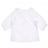 Bluză din bumbac cu guler rotund pentru bebeluși, albă Benetton 227856 4