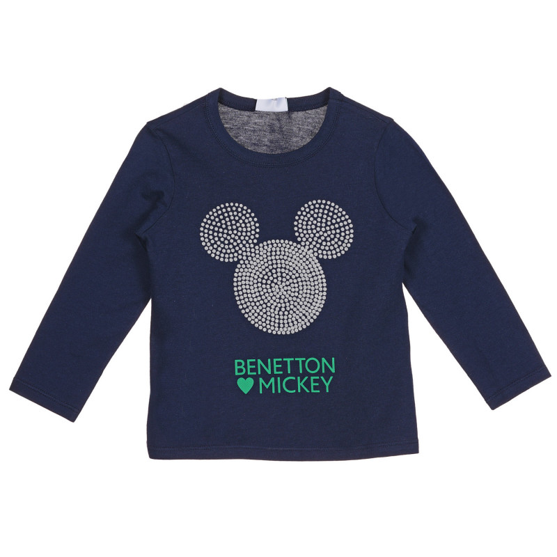 Bluza din bumbac cu imprimeu Mickey Mouse, pentru băieței, albastru inchis  227861