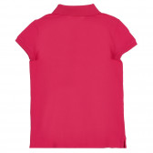 Tricou din bumbac cu mâneci scurte și guler, roz Benetton 227868 4