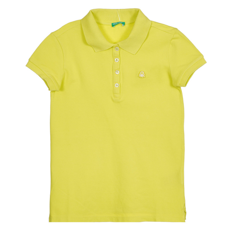 Bluză din bumbac cu mâneci scurte și guler, galben  227869