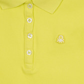 Bluză din bumbac cu mâneci scurte și guler, galben Benetton 227870 2