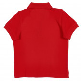 Tricou din bumbac cu mâneci scurte și guler, roșu Benetton 227930 4