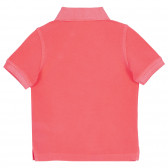 Tricou din bumbac cu mâneci scurte și guler, de culoare roz Benetton 227938 4