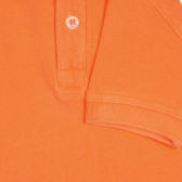 Tricou din bumbac cu mâneci scurte și guler, portocaliu Benetton 227941 3