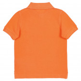 Tricou din bumbac cu mâneci scurte și guler, portocaliu Benetton 227942 4