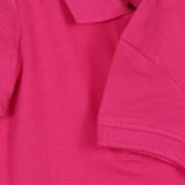 Tricou din bumbac cu mâneci scurte și guler, roz închis Benetton 227945 3