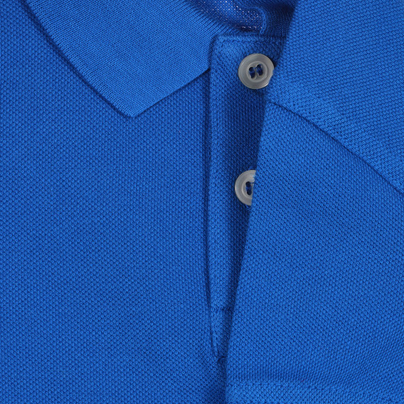 Tricou din bumbac cu mâneci scurte și guler, albastru Benetton 227949 3