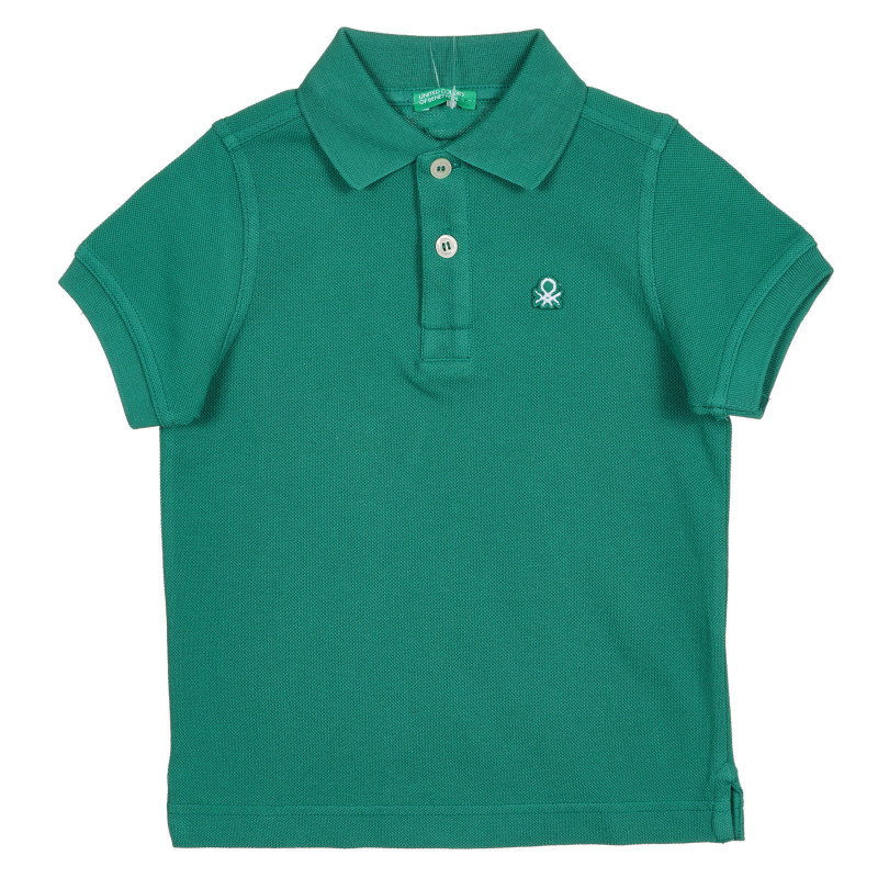 Tricou din bumbac cu mâneci scurte și guler, verde  227959