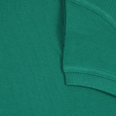 Tricou din bumbac cu mâneci scurte și guler, verde Benetton 227961 3