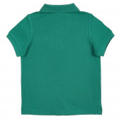 Tricou din bumbac cu mâneci scurte și guler, verde Benetton 227962 4