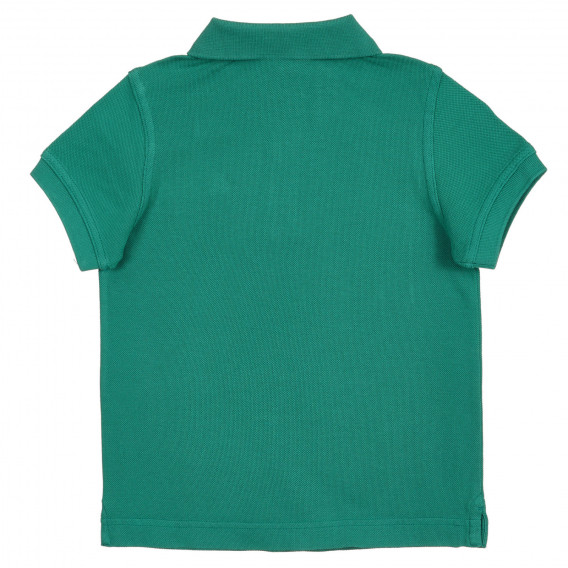 Tricou din bumbac cu mâneci scurte și guler, verde Benetton 227962 4