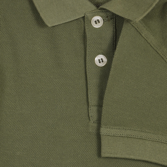 Tricou din bumbac cu mâneci scurte și guler, de culoare verde Benetton 227983 3