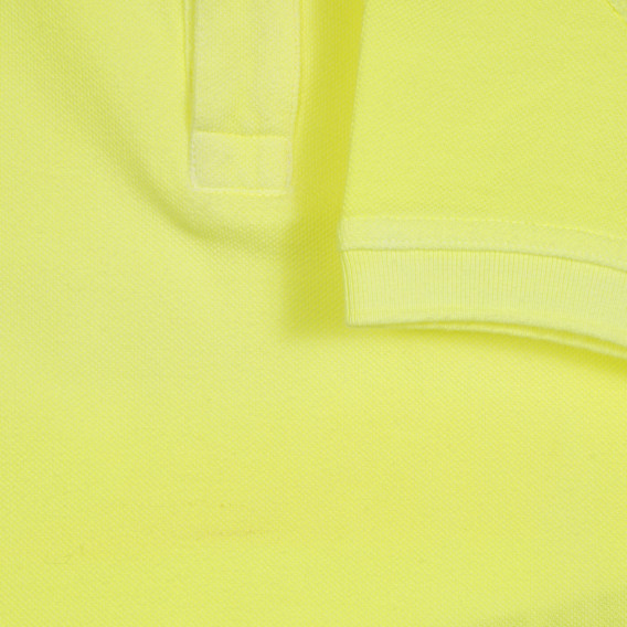 Tricou din bumbac cu mâneci scurte și guler, în galben Benetton 227987 3