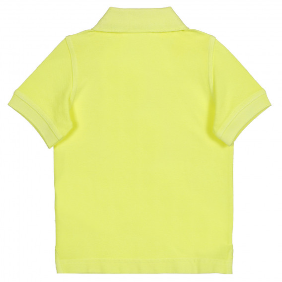 Tricou din bumbac cu mâneci scurte și guler, în galben Benetton 227988 4