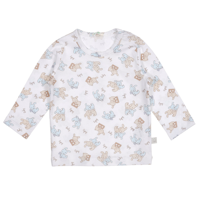 Bluză cu imprimeu de iepurași pentru bebeluși, albă  227993