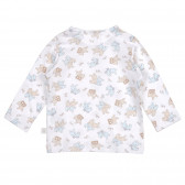 Bluză cu imprimeu de iepurași pentru bebeluși, albă Benetton 227996 4