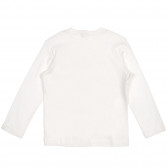 Bluza din bumbac cu imprimare grafică colorată, în culoare albă Benetton 228016 4