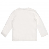 Bluză din bumbac cu imprimare grafică colorată, albă Benetton 228020 4
