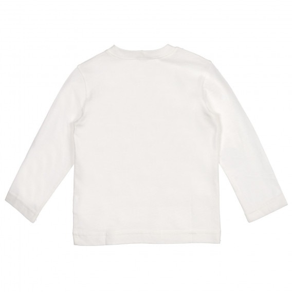 Bluză din bumbac cu imprimare grafică colorată, albă Benetton 228020 4