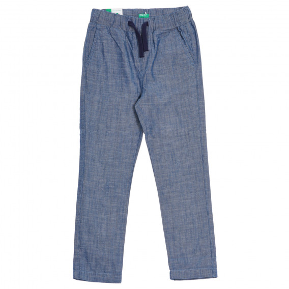 Pantaloni eleganți din bumbac pentru sport, albaștri Benetton 228053 