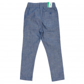 Pantaloni eleganți din bumbac pentru sport, albaștri Benetton 228056 4