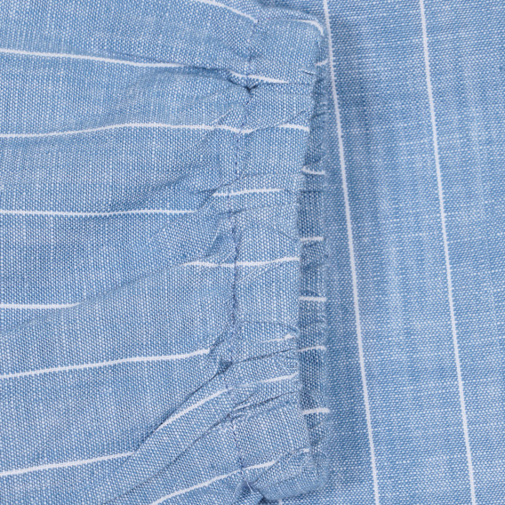 Pantaloni din bumbac cu dungi, lungime 7/8, albaștri Benetton 228059 3
