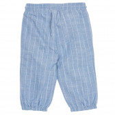 Pantaloni din bumbac cu dungi, lungime 7/8, albaștri Benetton 228060 4