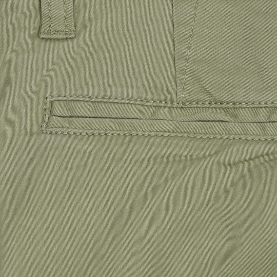 Pantaloni de bumbac, de culoare verde Benetton 228075 3