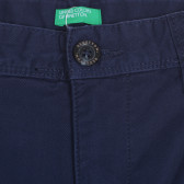 Pantaloni de bumbac, albastru închis Benetton 228078 2