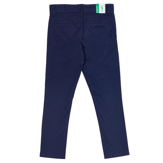 Pantaloni de bumbac, albastru închis Benetton 228080 4