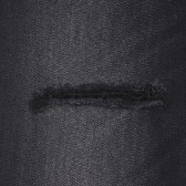 Pantaloni din denim cu efect uzat, negri Sisley 228091 3