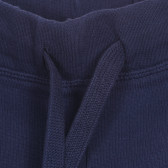 Pantaloni sport de bumbac cu inscripție, albastru închis Benetton 228114 2