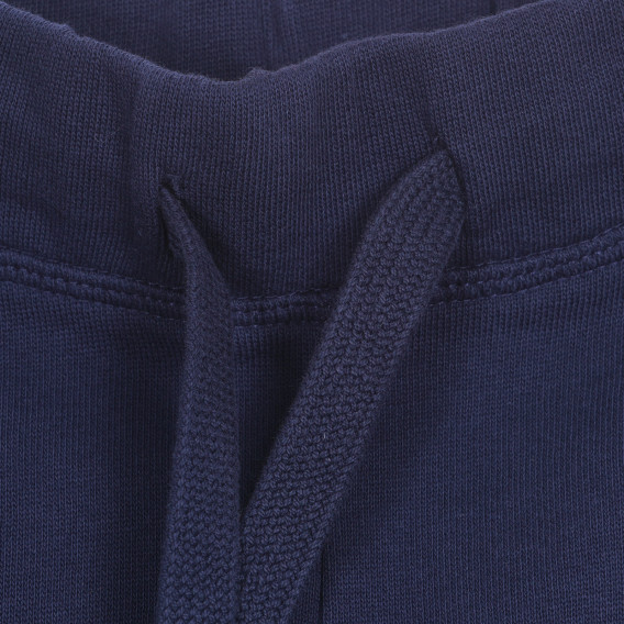 Pantaloni sport de bumbac cu inscripție, albastru închis Benetton 228114 2